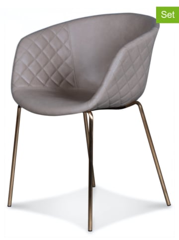 Deco Lorrie 2-delige set: stoelen "Lucky" grijs - (B)58 x (H)78 x (D)54 cm