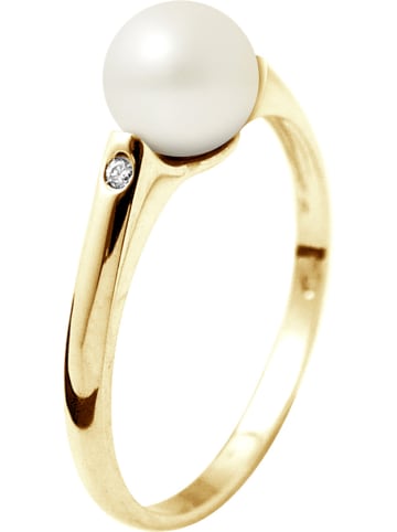 Pearline Gouden ring met diamant en parel