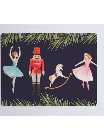Tierra Bella Bureaumat "Christmas Fairy Tale" donkerblauw - (L) 55 x (B) 35 cm
