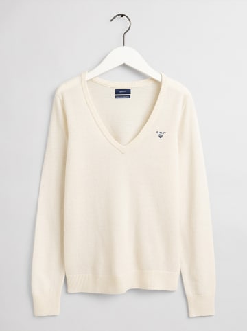 Gant Sweter wełniany w kolorze kremowym