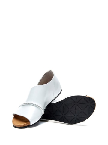 Comfortfusse Leren sandalen wit