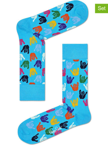 Happy Socks 2-delige set: sokken "Hang Loose" lichtblauw