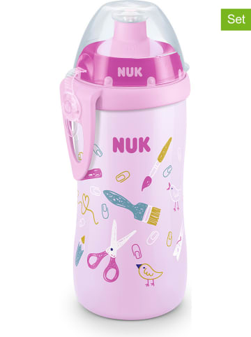 NUK 2er-Set: Trinkflaschen "Junior Cup" in Rosa - 2x 300 ml