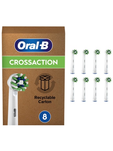 Oral-B Końcówki (8 szt.) "Cross Action CleanMaximizer" w kolorze biało-zielonym