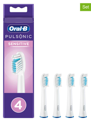 Oral-B 4er-Set: Ersatz-Bürstenköpfe "Pulsonic Sensitive" in Weiß