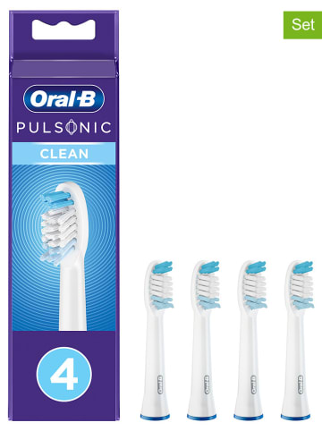 Oral-B 4er-Set: Ersatz-Bürstenköpfe "Pulsonic Clean" in Weiß