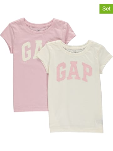 GAP Koszulki (2 szt.) w kolorze jasnoróżowym i kremowym