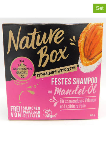 NATURE BOX 3-delige set: vaste shampoo "Amandelolie", elk 85 g