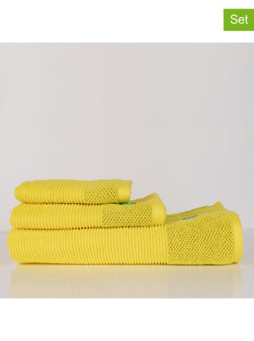 Benetton 3-delige badtextielset geel