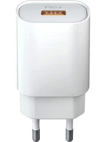 Evetane Ładowarka USB w kolorze białym z funkcją szybkiego ładowania