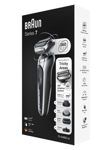 Braun Elektrorasierer "Braun Series 7 - 70-S4862cs" in Silber/ Schwarz