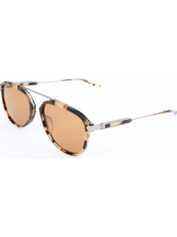 Calvin Klein Męskie okulary przeciwsłoneczne w kolorze srebrno-brązowym