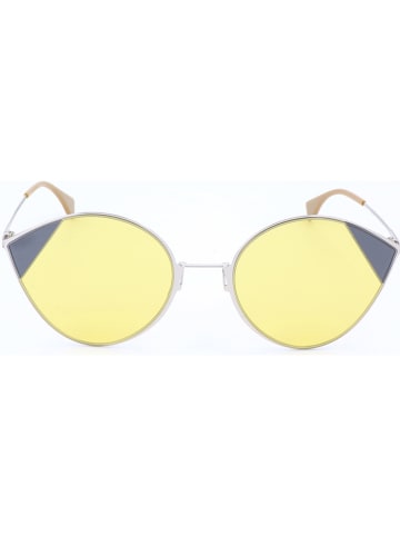 Fendi Damskie okulary przeciwsłoneczne w kolorze srebrno-żółtym