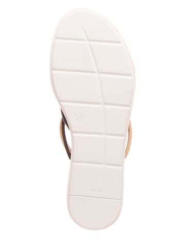 Michela Leren sandalen goudkleurig/zwart/nude