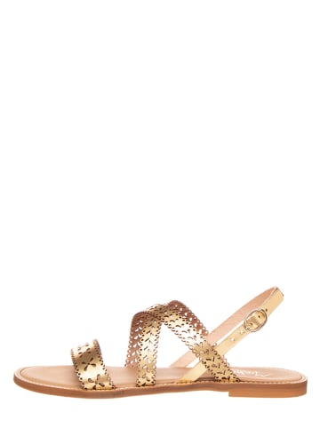Michela Leren sandalen goudkleurig