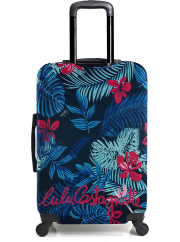 Lulu Castagnette Trolley-overtrek "Lulu Summer" donkerblauw/roze - (B)41 x (H)65 x (D)25 cm
