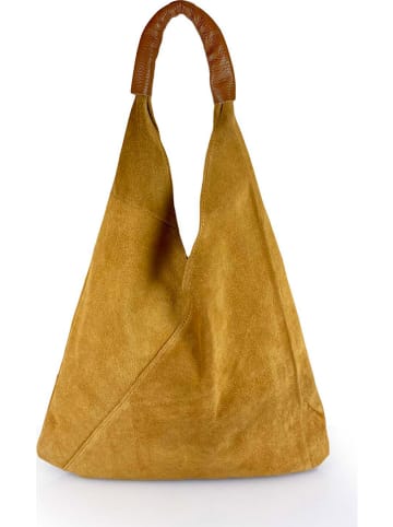 ORE10 Skórzany shopper bag "Lord" w kolorze jasnobrązowym - 34 x 39 x 8 cm