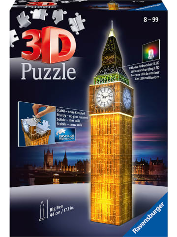 Ravensburger 216-delige 3D-puzzel "Big Ben bij nacht" - vanaf 8 jaar