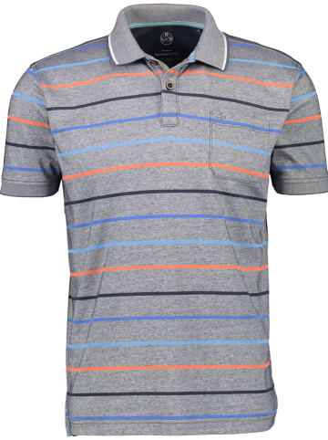 Lerros Poloshirt grijs/oranje/blauw