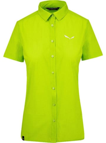 Salewa Bluzka funkcyjna "Puez Minicheck" w kolorze zielonym