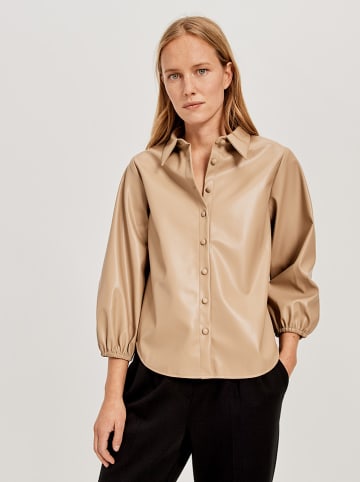 Someday Kunstleren blouse "Faktus" beige