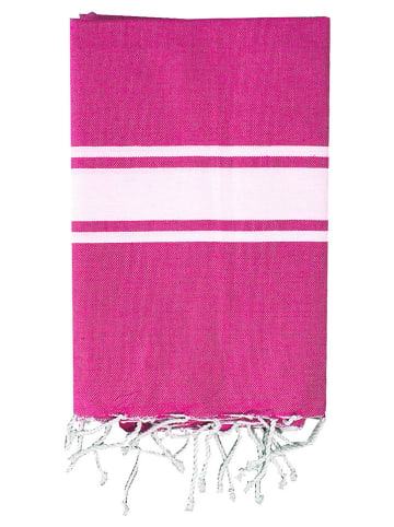 Le Comptoir de la Plage Fouta "Traditionelle - Kozo" roze - (L)200 x (B)100 cm
