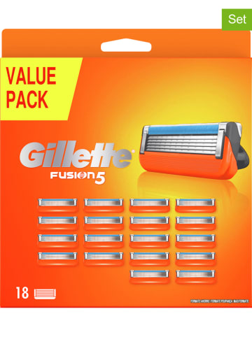 Gillette 18-delige set: scheerlemmeten "Fusion5" zilverkleurig/oranje/blauw