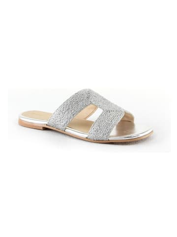 Manoukian shoes Klapki "Saffy" w kolorze srebrnym