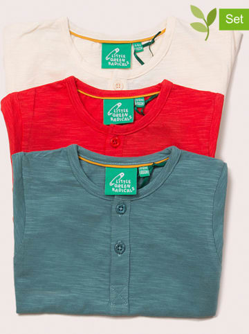 Little Green Radicals Koszulki (3 szt.) w kolorze czerwonym, brzoskwiniowym i niebieskim