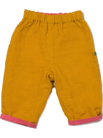 Little Green Radicals Dwustronne spodnie w kolorze żółto-różowym