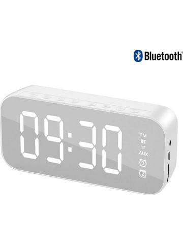SmartCase Budzik Bluetooth w kolorze srebrno-białym