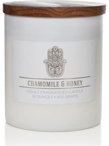 Colonial Candle Duftkerze "Chamomile & Honey" in Weiß - 453 g