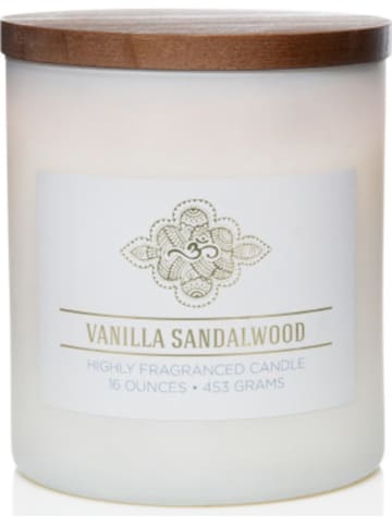 Colonial Candle Geurkaars "Vanilla Sandalwood" wit - 453 g