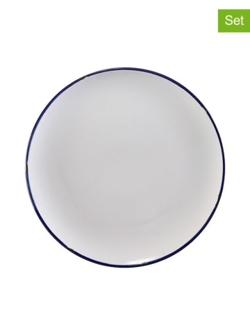 Novita Talerz (2 szt.) w kolorze biało-niebieskim - Ø 27,5 cm