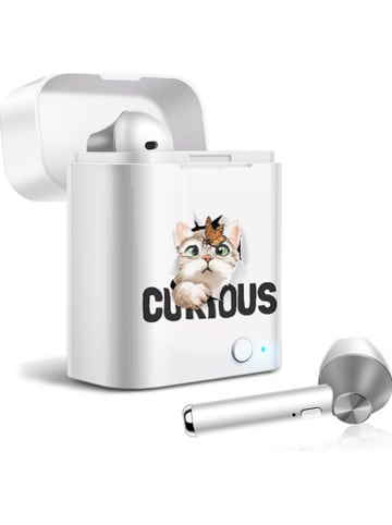 SWEET ACCESS Słuchawki bezprzewodowe Bluetooth In-Ear w kolorze srebrno-białym
