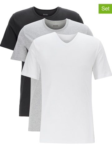 Hugo Boss Koszulki (3 szt.) w kolorze antracytowym, jasnoszarym i białym