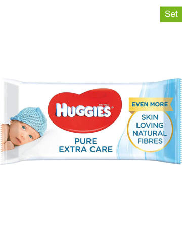 HUGGIES-DryNites Chusteczki nawilżające (168 szt.) "Pure Extra Care" - 3 x 56 szt.