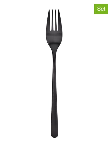 DUKA 6-delige set: roestvrijstalen vorken zwart - (L)20,5 cm