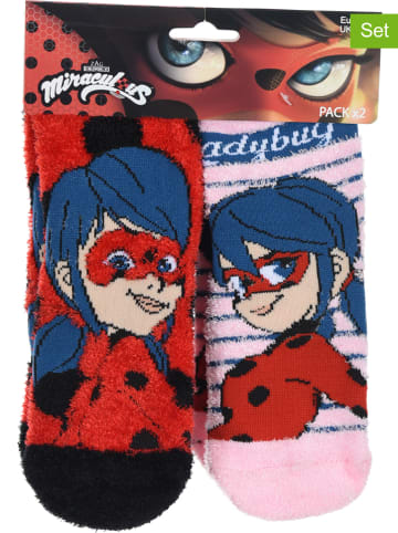 Miraculous 2-delige set: sokken "Ladybug" rood/lichtroze