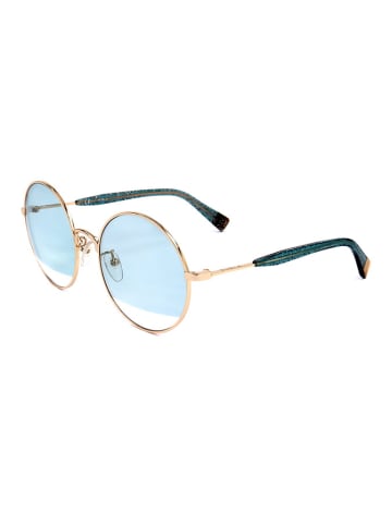 Furla Damskie okulary przeciwsłoneczne w kolorze złoto-błękitnym