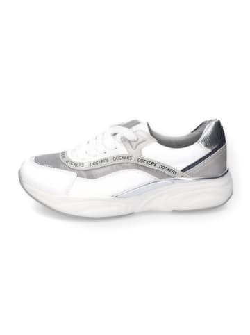 DOCKERS Sneakers wit/zilverkleurig
