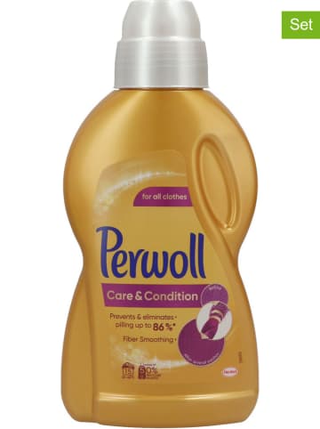 Perwoll 4er-Set: Flüssigwaschmittel "Care & Condition", 4x 900 ml