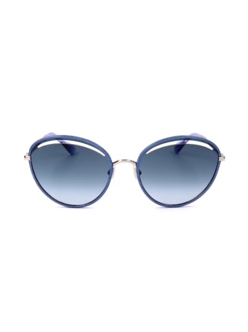 Jimmy Choo Damskie okulary przeciwsłoneczne w kolorze srebrno-niebieskim