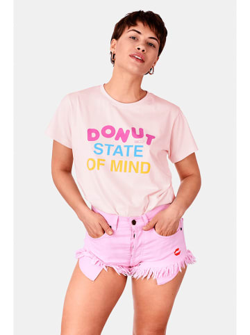 PLNY LALA T-shirt "Donut State Of Mind" w kolorze jasnoróżowym