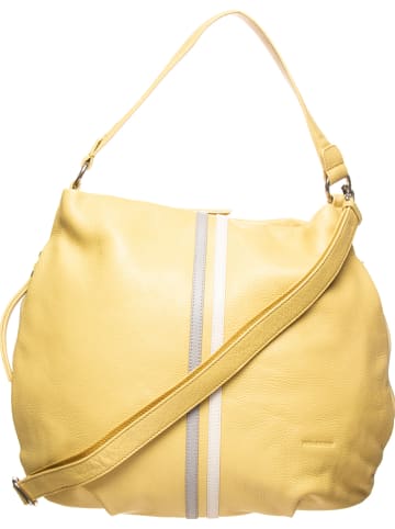 FREDs BRUDER Skórzany shopper bag "Raid" w kolorze żółtym - 44 x 39 x 3 cm