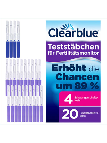 Clearblue Kombipack: 20 Fertilitätsmonitor-Teststäbchen und 4 Schwangerschaftstests