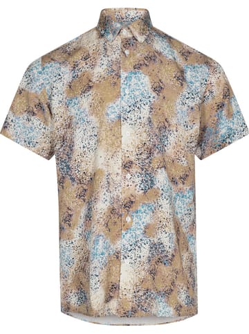 Minimum Koszula "Aleksander" w kolorze kremowo-jasnobrązowo-błękitnym
