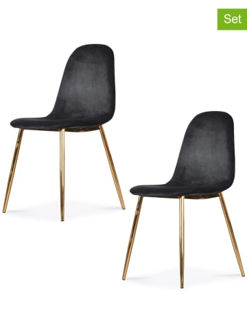 Deco Lorrie Krzesła (4 szt.) "Josef" w kolorze czarnym - 44 x 86 x 50 cm