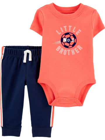 Carter's 2-delige outfit oranje/donkerblauw