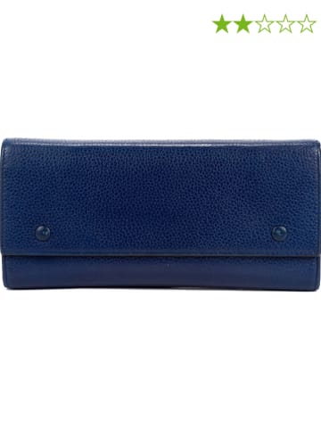 Celine Leren portemonnee blauw - (B)20 x (H)9,5 x (D)2 cm